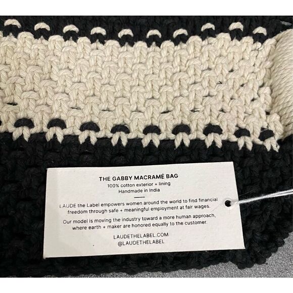 Curateur x Laude the Label Boho Macrame Wood Bag Purse - Picture 4 of 5